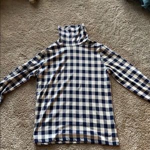 Gingham Pattern Turtle Neck
